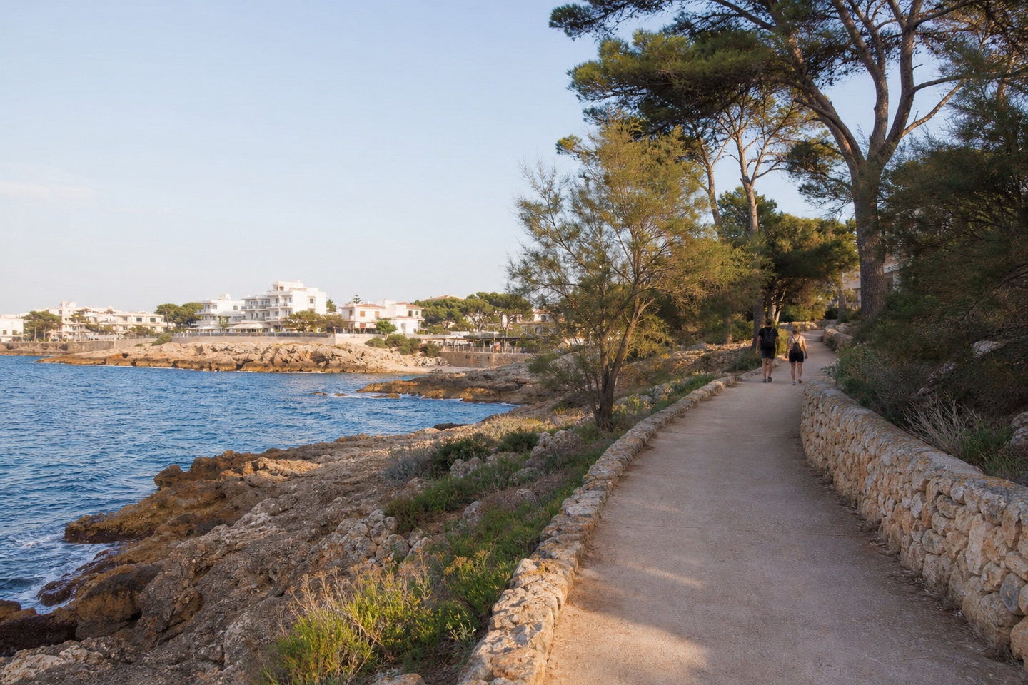 KI-generiertes Stimmungsbild des Küstenwegs vom Hafen Cala Ratjada zur Cala Gat