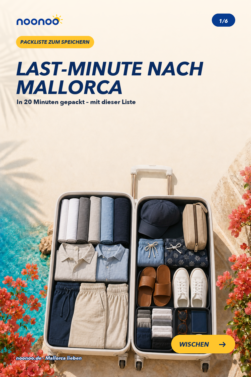 Last Minute nach Mallorca: in 20 Minuten gepackt als noonoo Pinterest-Packliste