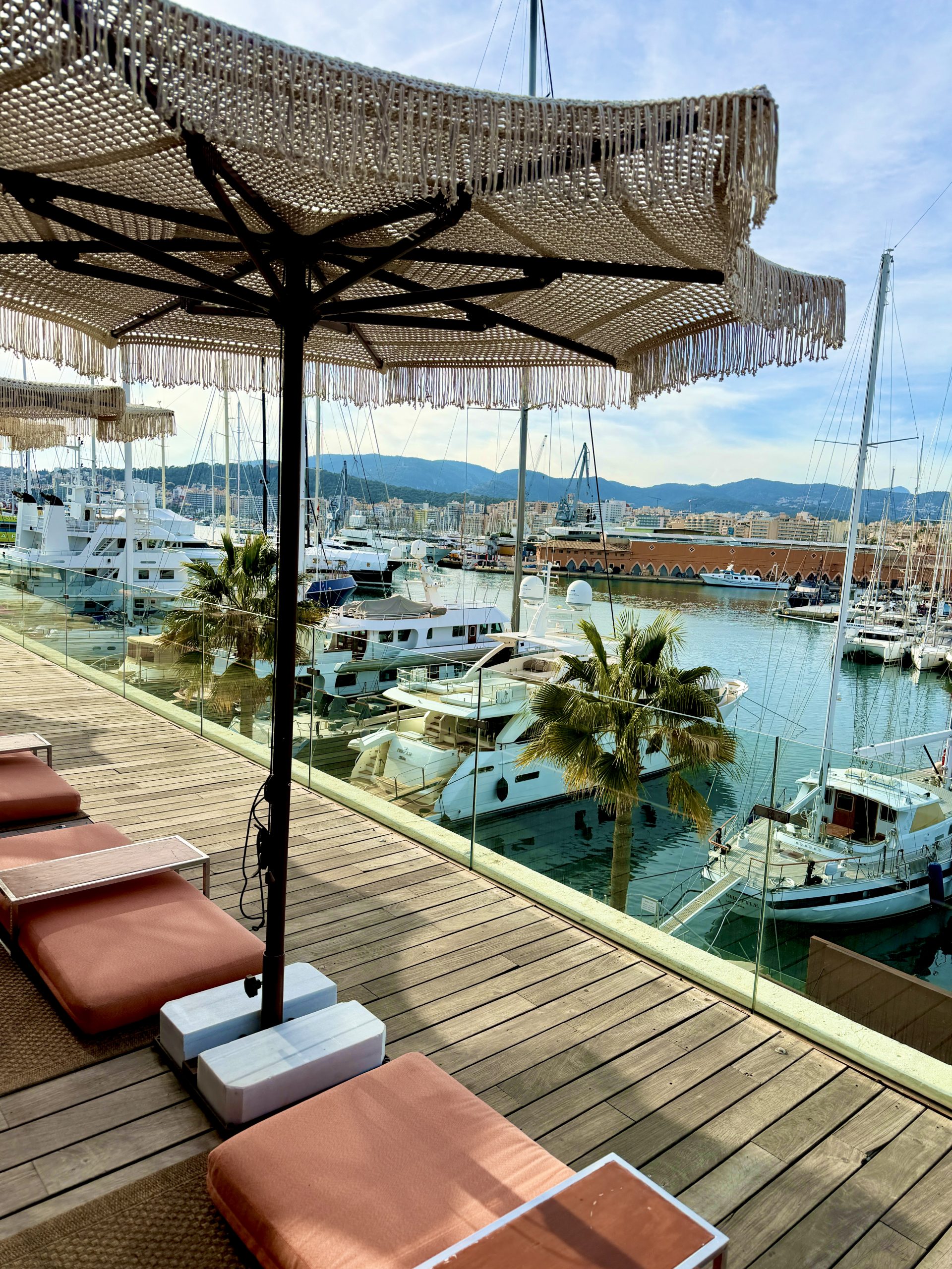 Blick über die Dächer zum Yachthafen von Palma