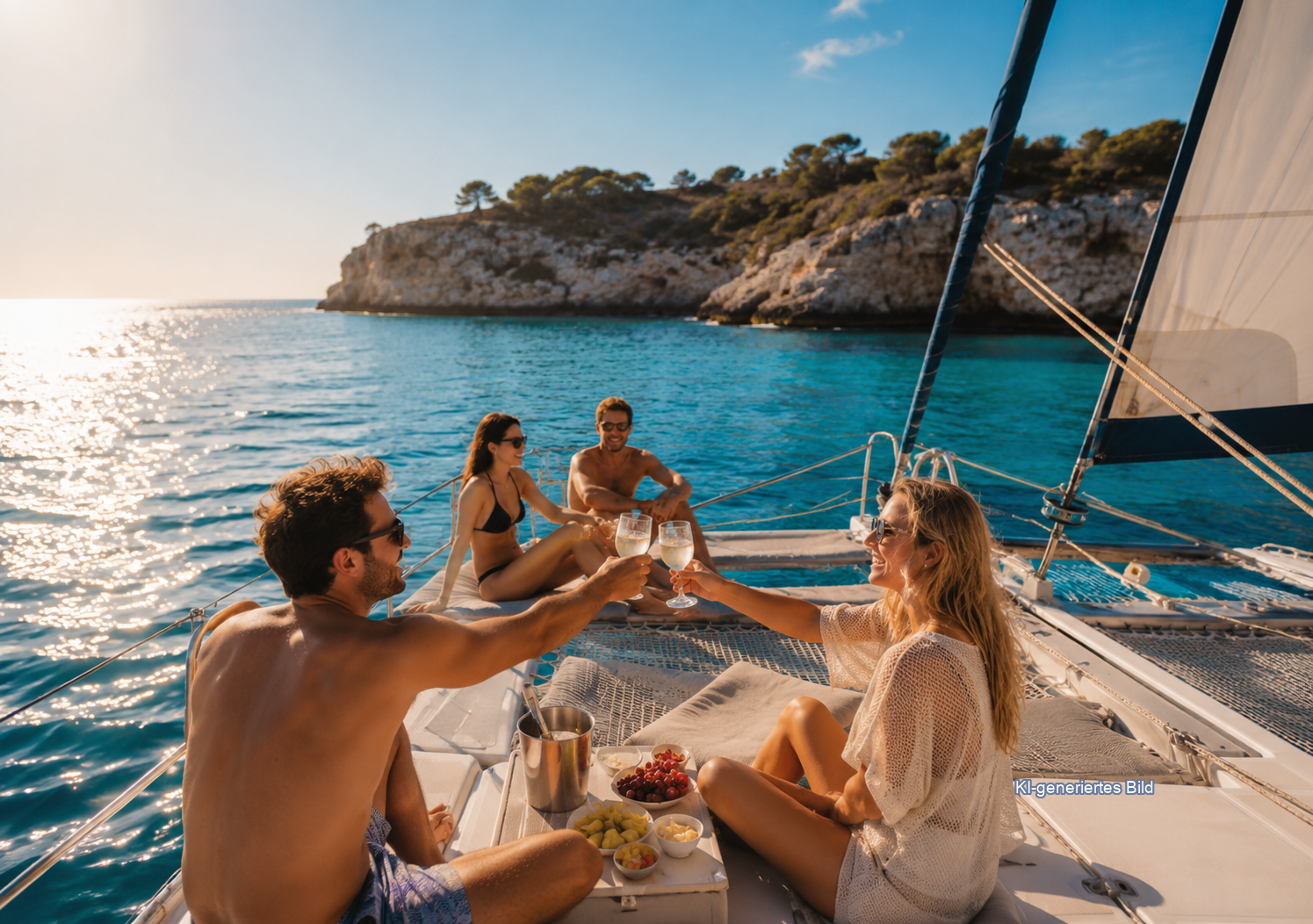 KI-generiertes Bild: Bootsausflug auf Mallorca